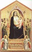 GIOTTO di Bondone Enthroned Madonna with Saints (mk08) oil